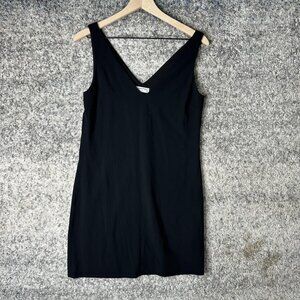 Babaton Dress Womens 2 Black V Neck Sleeveless Mini Triacetate Aritzia Deep V
